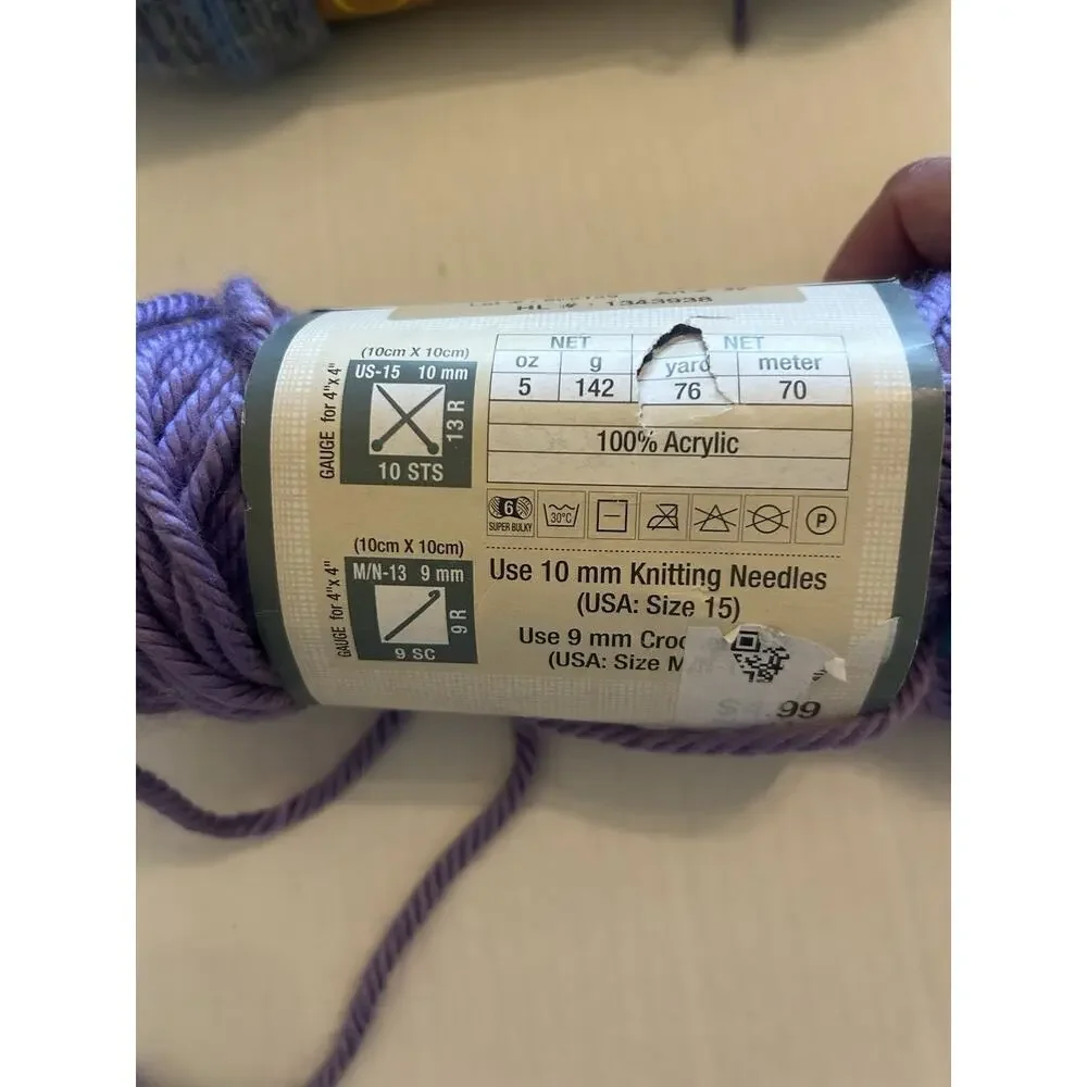 Vtg Lot of 3 Skeins Caron Dazzleaire Yarn Lavender Ombré Yarn Bee Amethyst 9.5oz